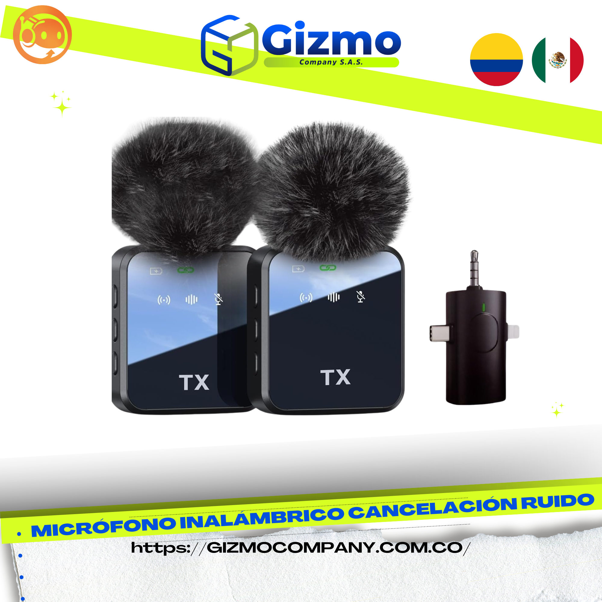 Miniatura 2 de Micrófono Solapa Inalámbrico 3 en 1